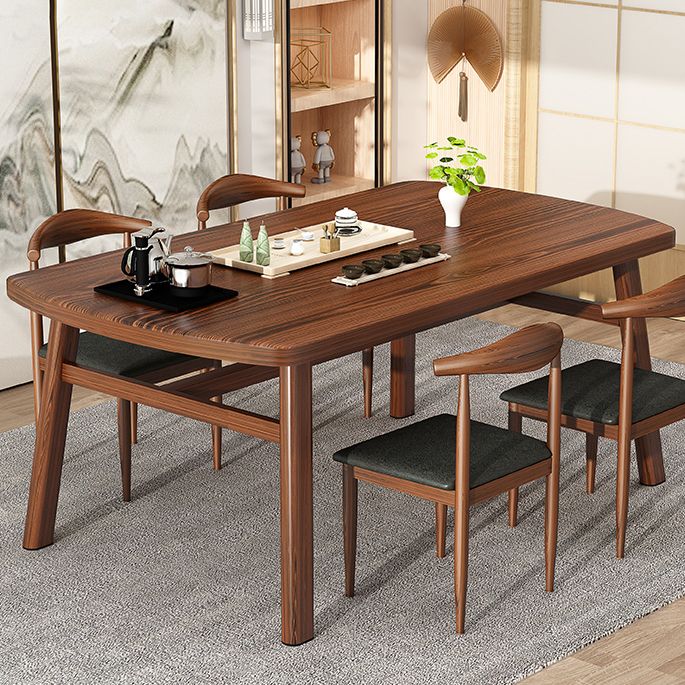 Minimalist Style Traditional Height Dining Set with Rectangle Shape Table and 4 Legs Base