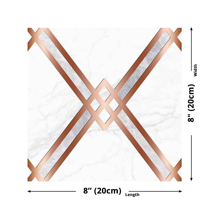 PVC Self-Stick Wallpaper Panel Modern Trellis Patterned Wall Covering in Coffee-White