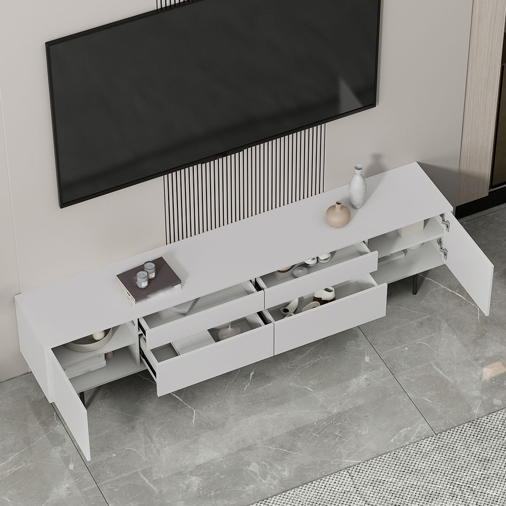 Industrial Enclosed Storage TV Stand Wooden Rectangle TV Cabinet with Splayed Legs
