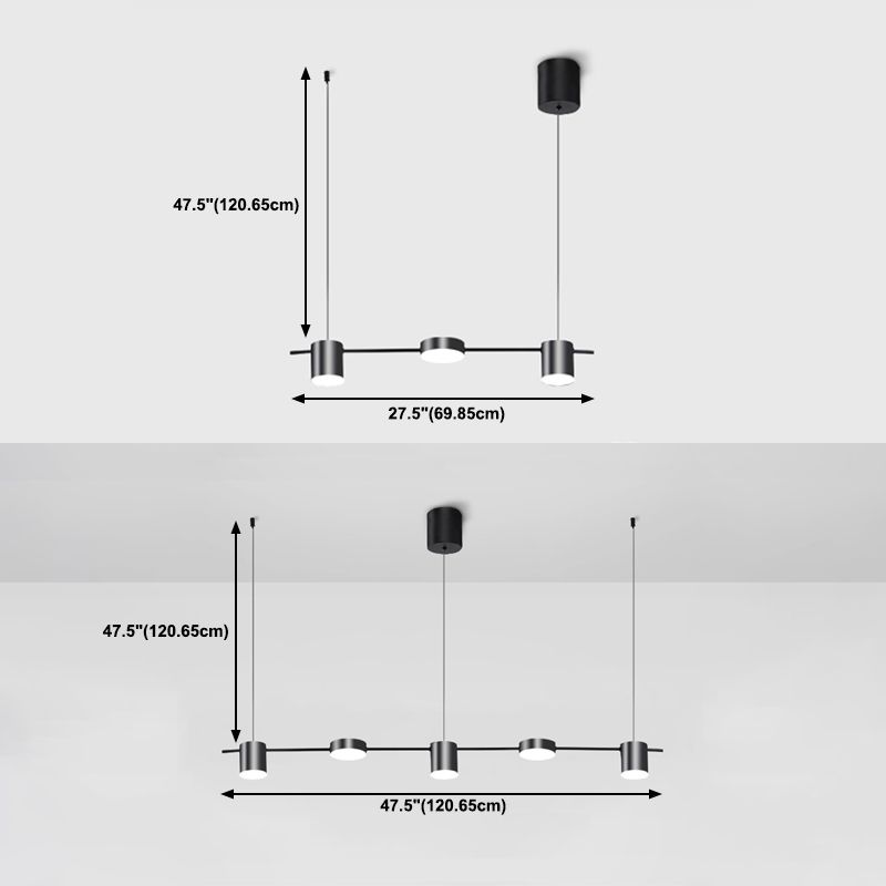 Lámparas de suspensión LED de restaurante LED de múltiples cabezas de araña de araña de isla metálica moderna