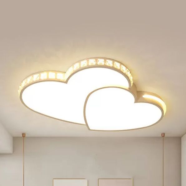 Loving Heart Massimale Monte Light con Crystal Deco Acrylic LED Modernst Massimale Fixture in White for Child Bedroom