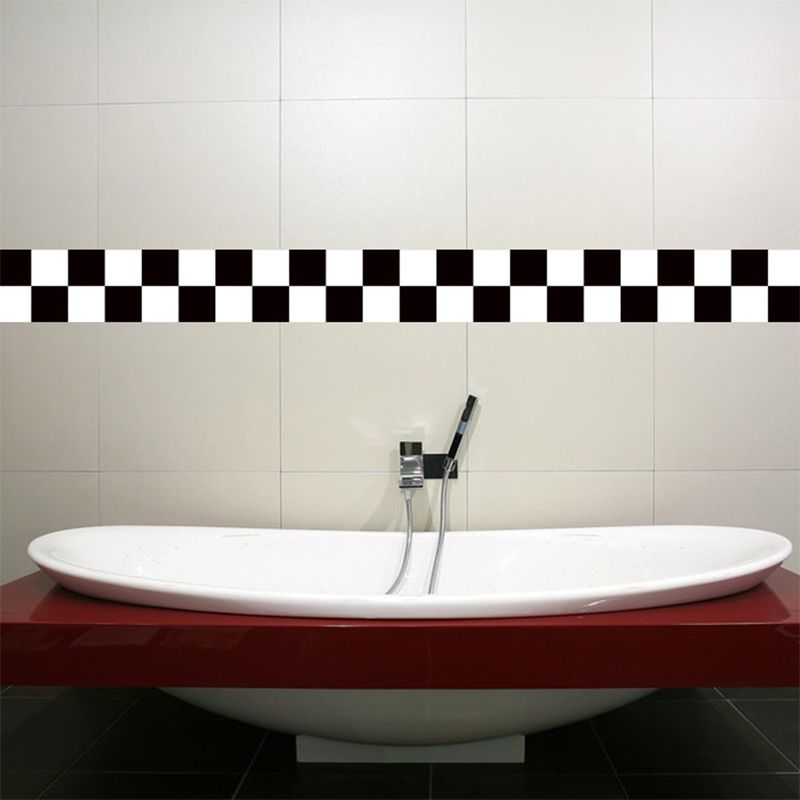 Black and White Checkered Wallpaper Border Easy Peel off Wall Decor for Living Room