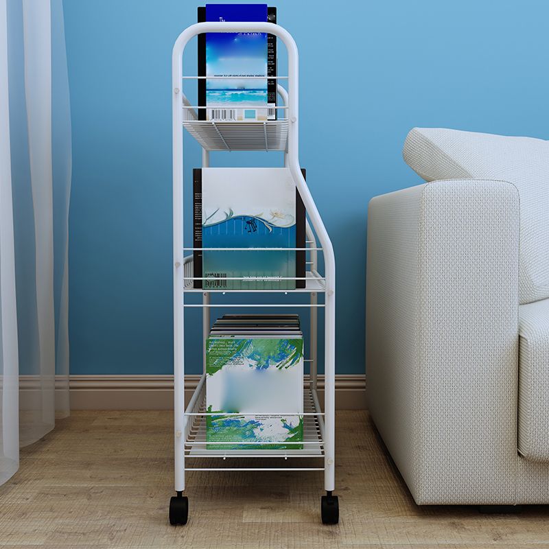 Contemporary Open Back Bookcase Metal Standard Bookshelf with Shelves