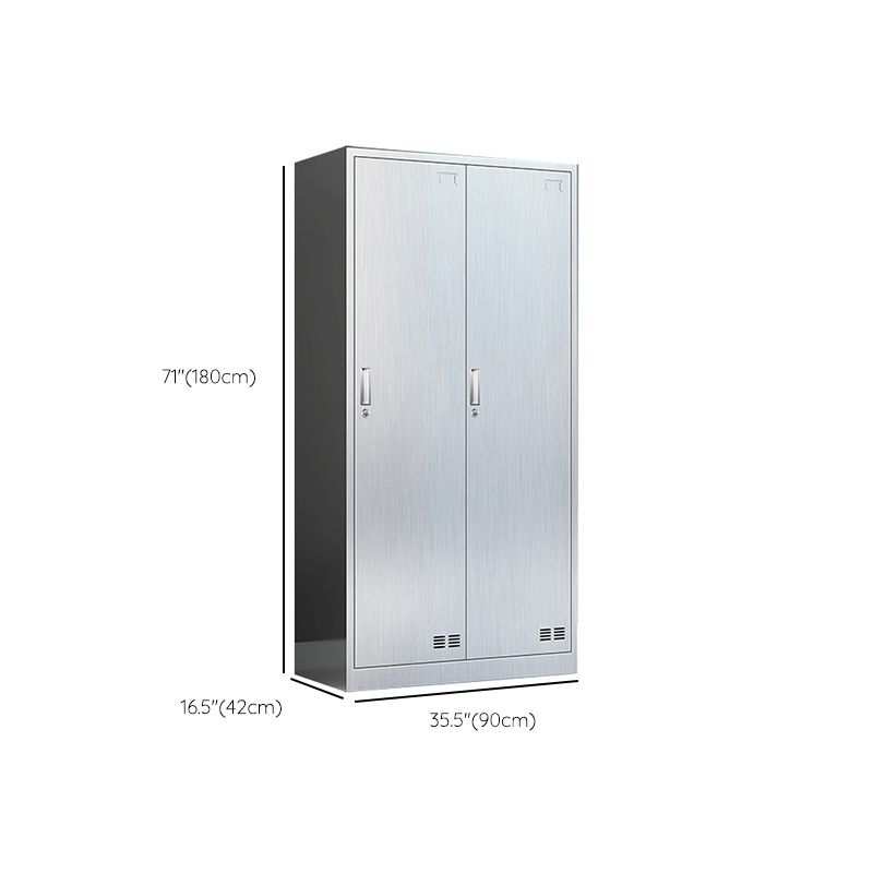 Modern Chrome Storage Cabinet for Bathroom Metal Cabinet with Hinged Doors