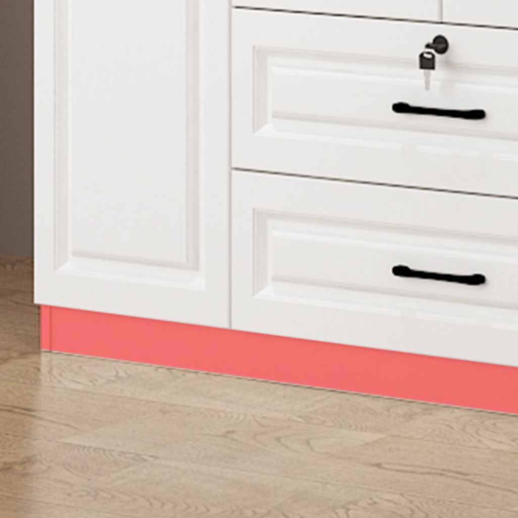 Hinged Wardrobe Cabinet White Wardrobe Armoire with Shelves for Home