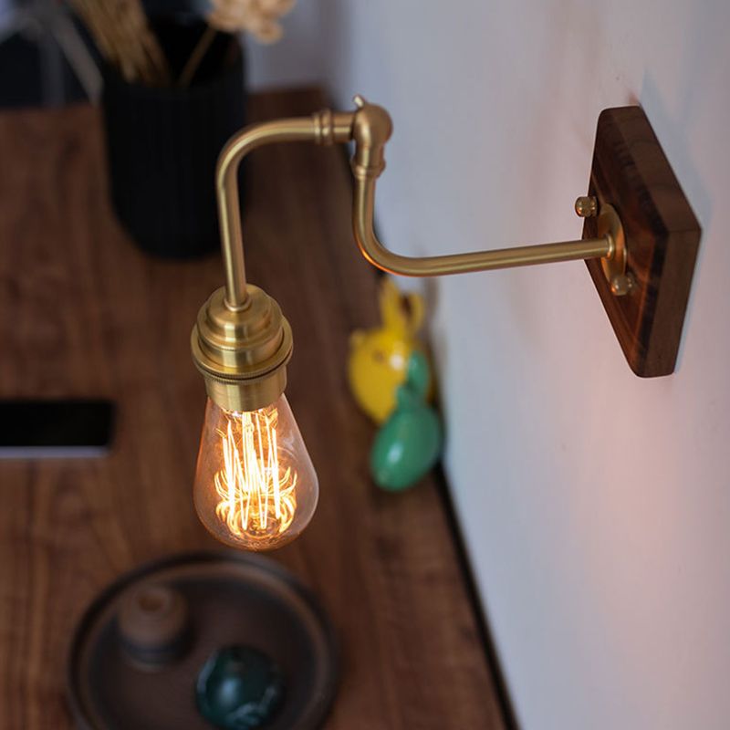 Japanese Style Wooden Vanity Light Strip Shape Vanity Lamp for Shower Room