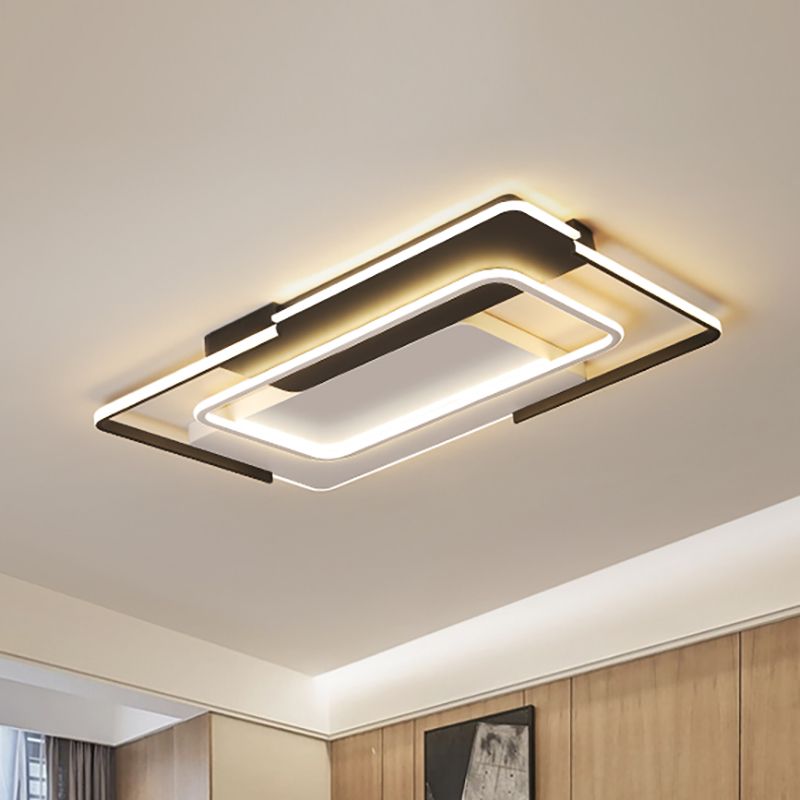 Cadre rectangulaire Flush Mount Light Moderne Acrylique LED Integrated Room Living Room Ceiling Mounted Light in Warm / White