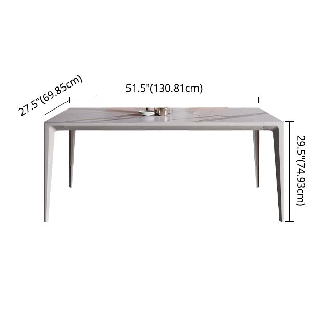 Minimalist Style Dining Room Set Sintered Stone Top Dinette Set with Metal 4 Legs Base