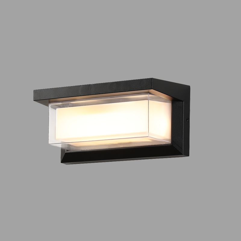 Modern Minimalist LED Wall Lamp Metal Geometric Wall Sconce in Black