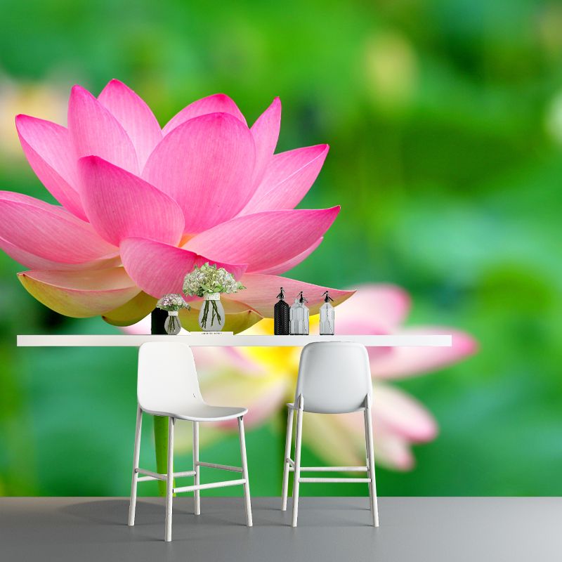 Lotus Wall Mural Stain-Proofing Home Decoration for Bedroom, Custom Size Available