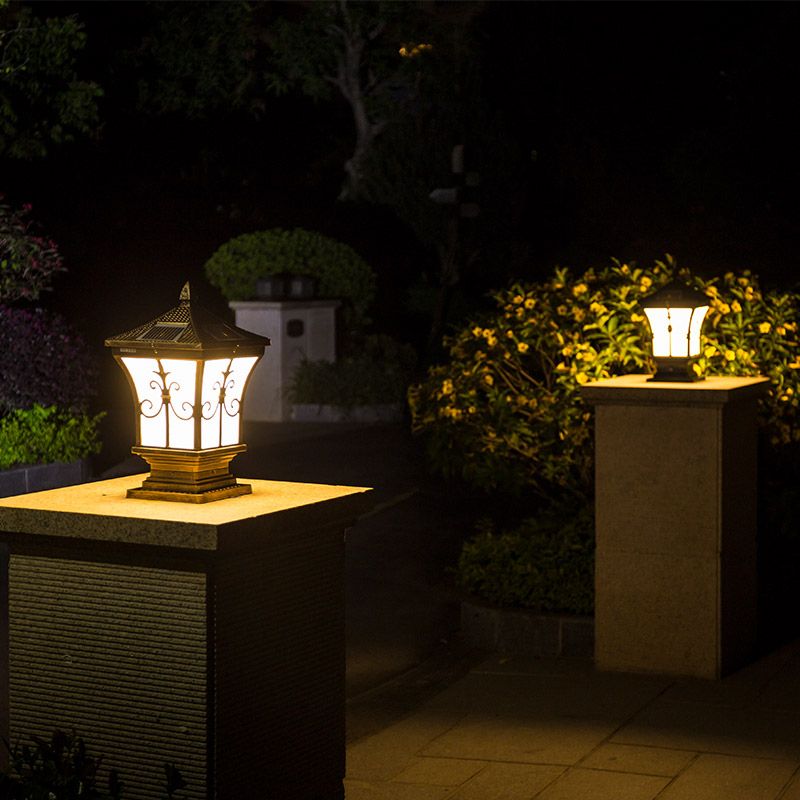 Simple LED Pillar Light Household Solar Lighting Fixture for Backyard