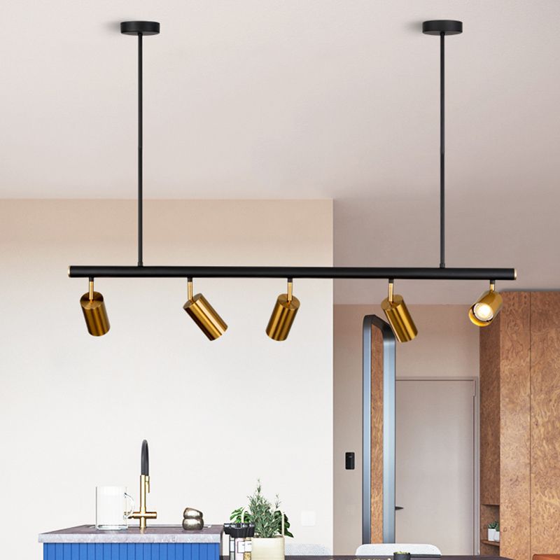 Half Cylinder Shape Modern Style Island Pendant Metal Island Light Fixtures
