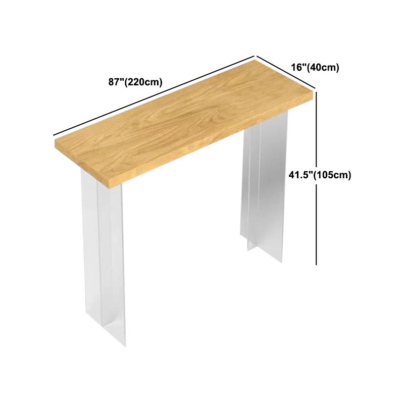 Modern Rectangular Pub Table Set 1/3 Pic Wooden Counter Table with Backless Stool