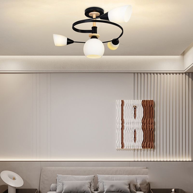 Nordic Style Metal Ceiling Light Ball Shape Ceiling Lamp for Bedroom