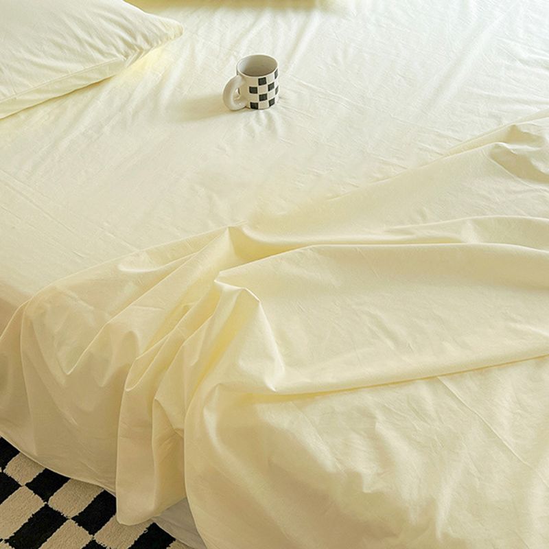1 Piece Bed Sheet Set Cotton No Theme Pillowcase Solid Color Sheet