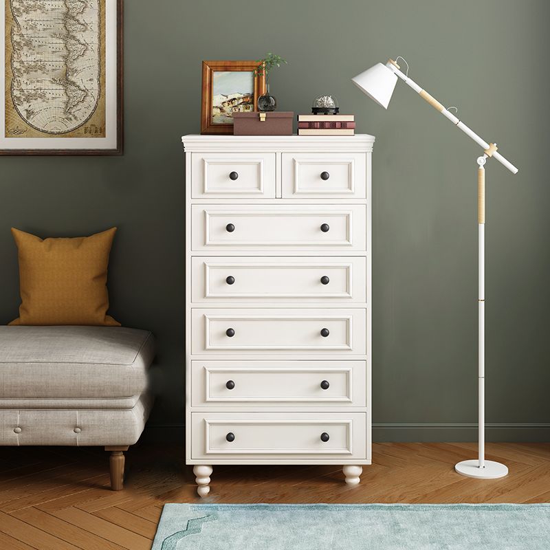 Contemporary Rectangle Chest/Cabinet with Drawers in Rubberwood