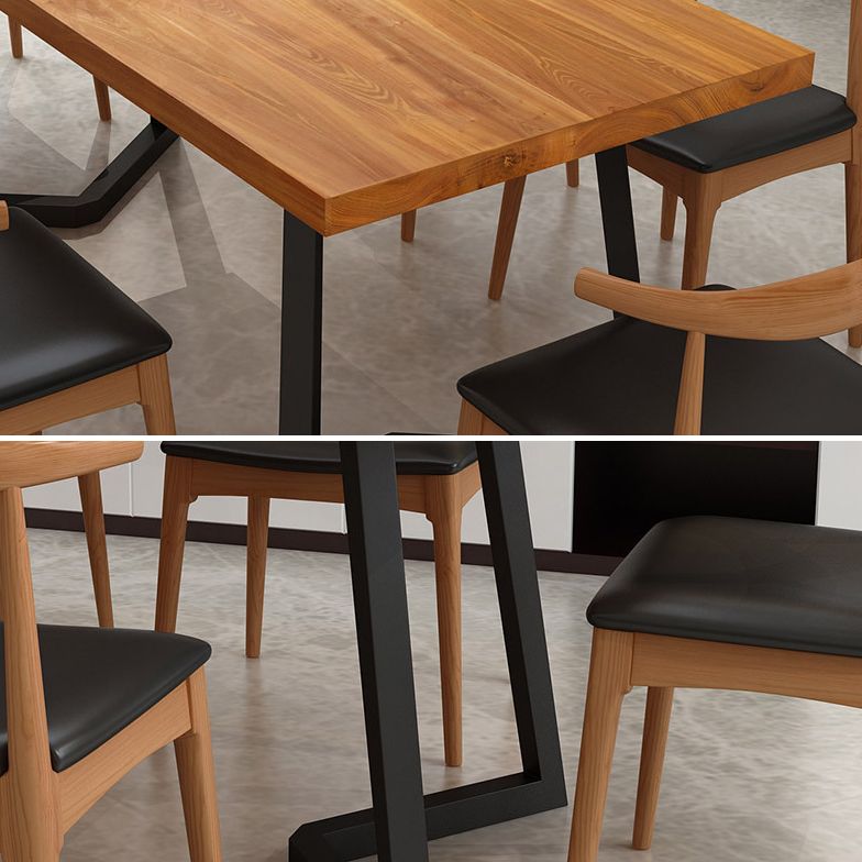 Industrial Style Dining Table Rectangle Brown Table for Home Kitchen without Chairs