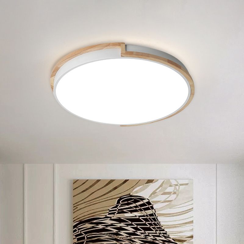 13"/17"/21" W Slim Drum Bedroom Flush Ceiling Light Eye-Caring Acrylic Macron Loft Led Ceiling Lamp in Black/Grey/White