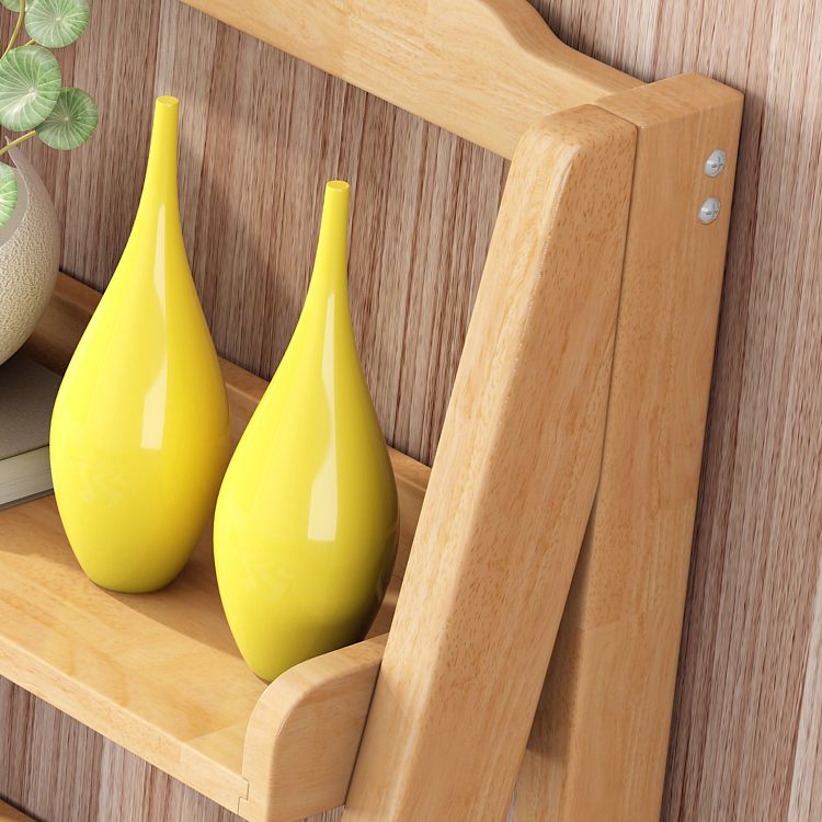 Contemporary Style Ladder Bookcase Wooden Vertical Book Shelf