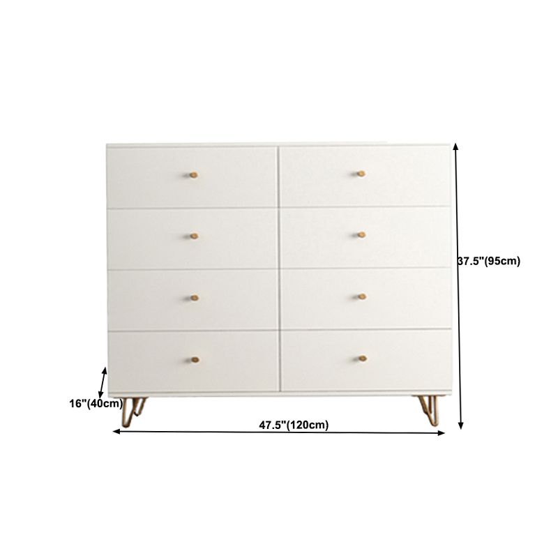 Modern Accent Chest Rectangle Accent Cabinet with Drawers in White
