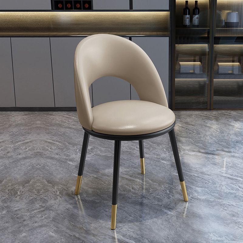 Nordic Style Dining Chairs Armless Dining Chair with Metal Legs for Kitchen