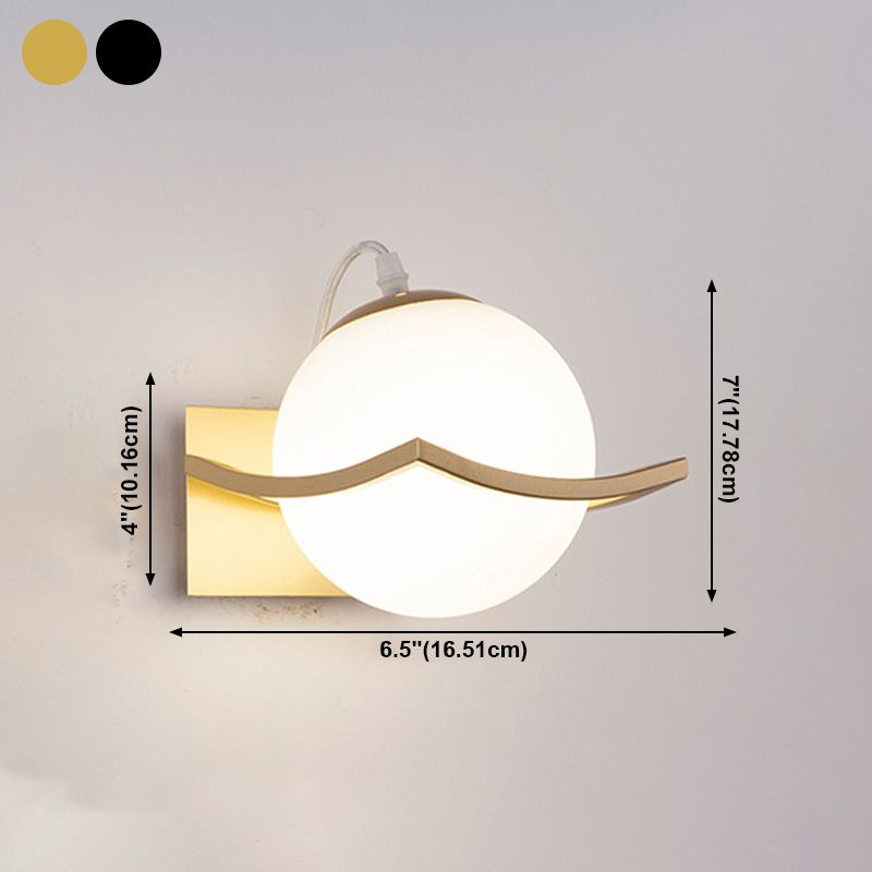 Luminaires d'éclairage en verre de style simple, une lampe murale de tête pour la chambre