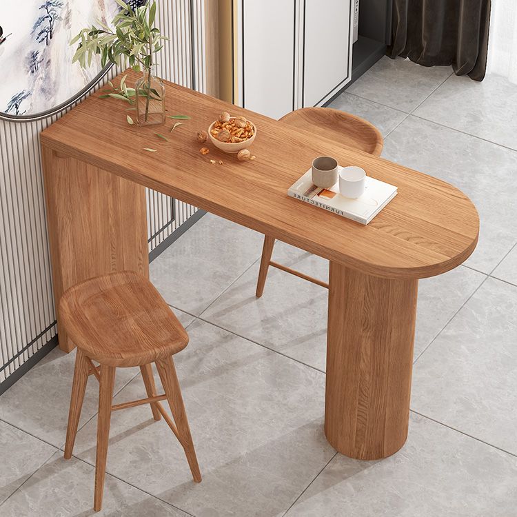 Industrial 41.3"H Bar Table Brown Wood Specialty Top Bistro Table for Living Room