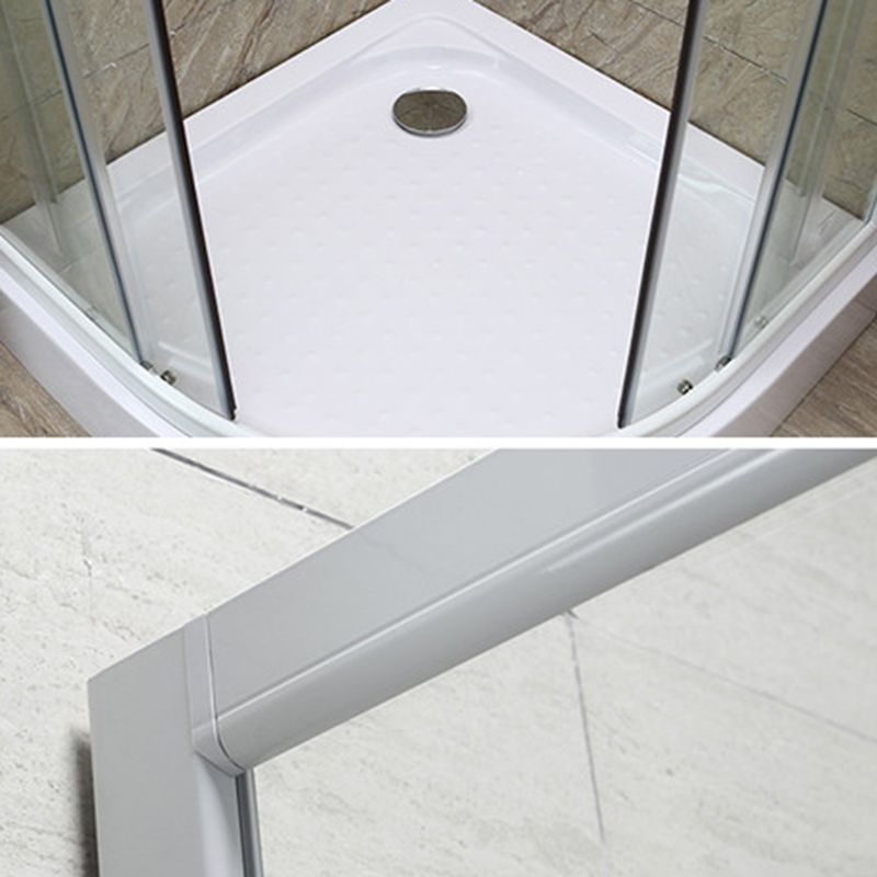 Round Shower Kit Tempered Glass Shower Enclosure with Door Handle