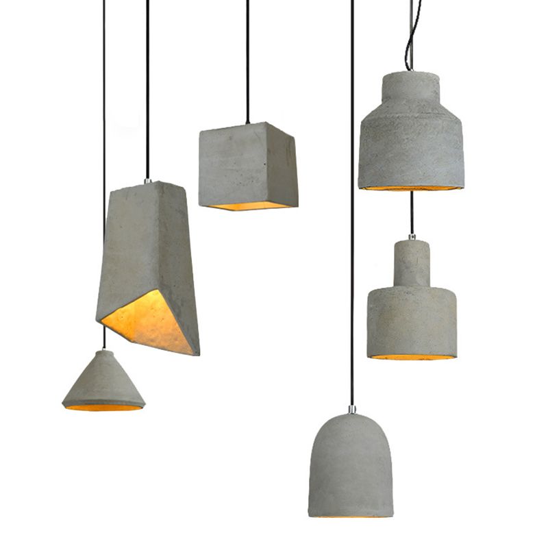 Modern Geometric Pendant Light Kit Cement 1 Light  Pendant Lamp