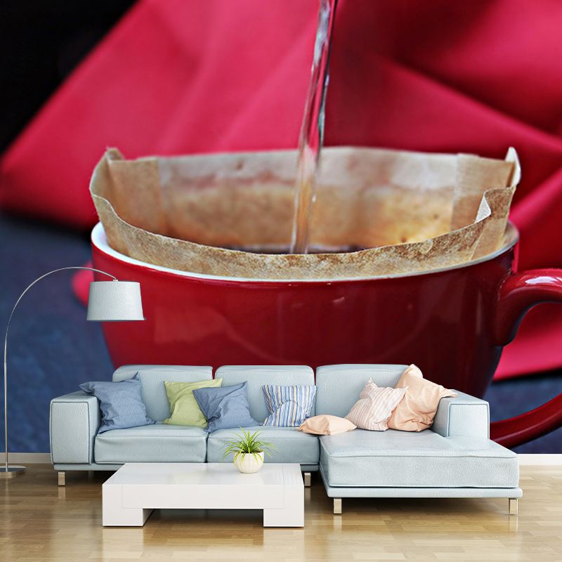 Coffee Resistant Mural Wallpaper Environment Friendly Sleeping Room Wall Mural