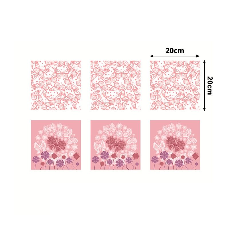 Pink Butterfly Wallpaper Panel Set Self-Stick Country Style Bedroom Wall Decoration