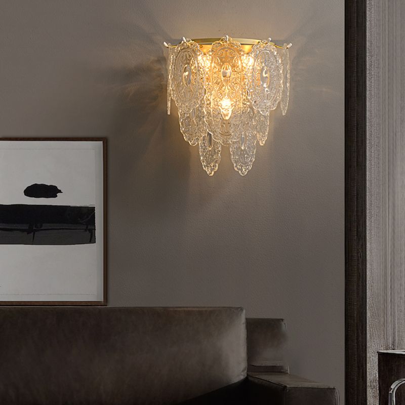 Contemporary Clear Shade Wall Sconce Lighting Unique Shade Wall Lamp for Bedroom