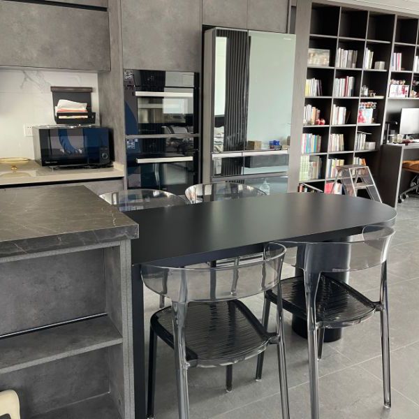 Free Form Pine Wood Table for Restaurant Modern Indoor Table with Double Pedestal Base