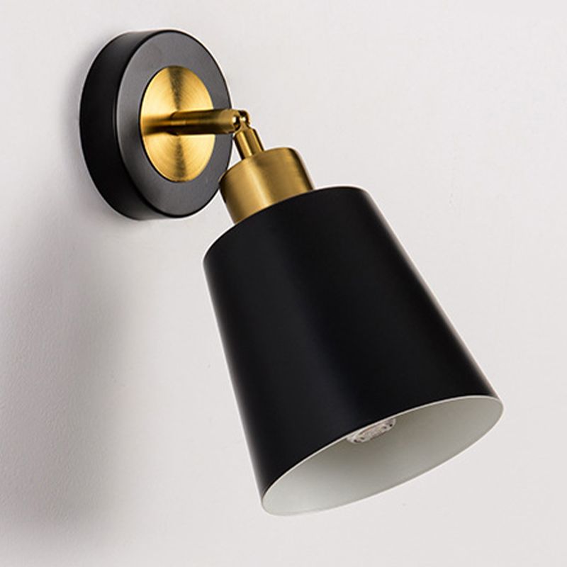 Contemporary Metal Shaded Lighting White/Black Wall Light for Room