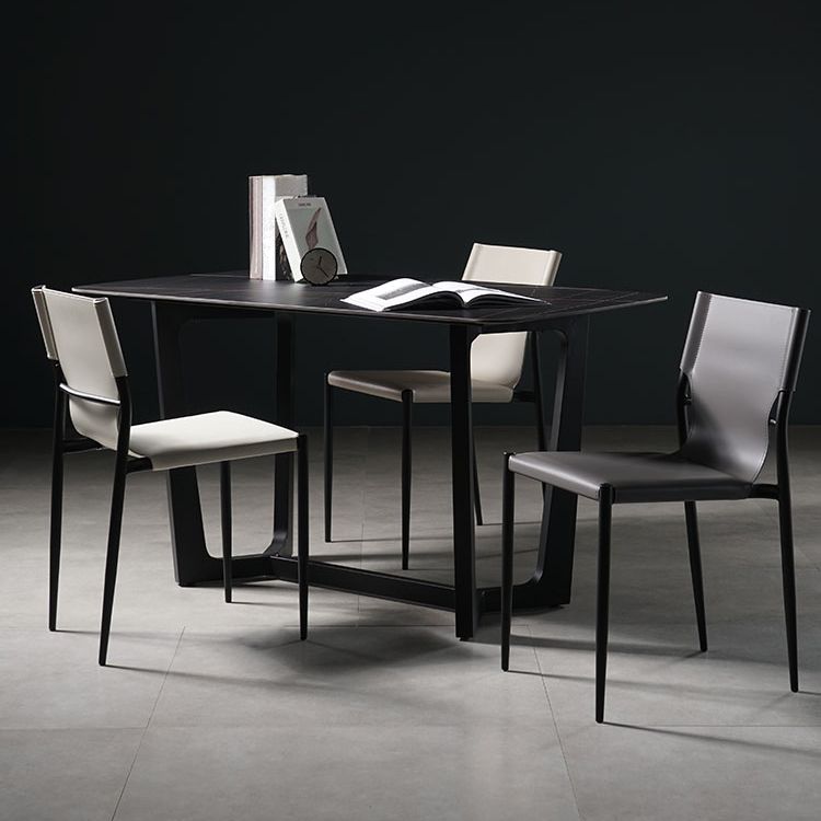 Silla de estilo moderno, sillas sin brazos con patas de metal para cocina
