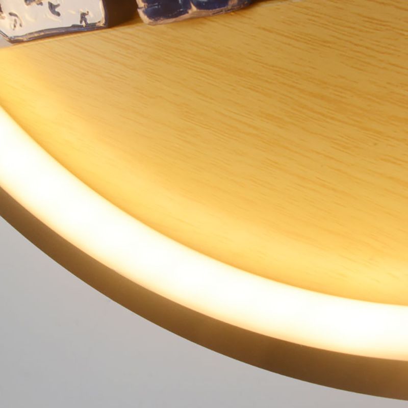 Circle Shape Wall Lighting Modern Style Metal 1 Light Sconce Lamp for Living Room