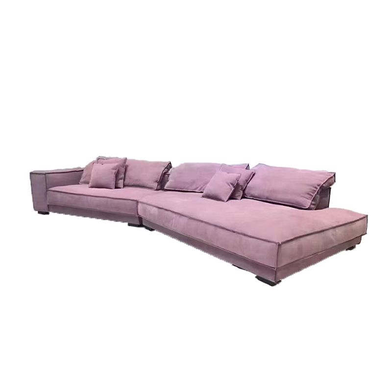 Grey/blue/khaki/pink Sofa with Pillow Back Latex Padded Square Armrest Sectional