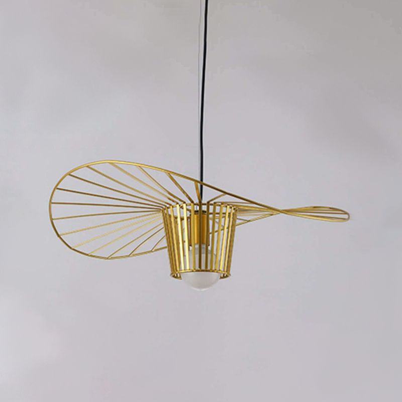 Pendants contemporains, luminaire suspendu de paille en métal moderne 1-Light