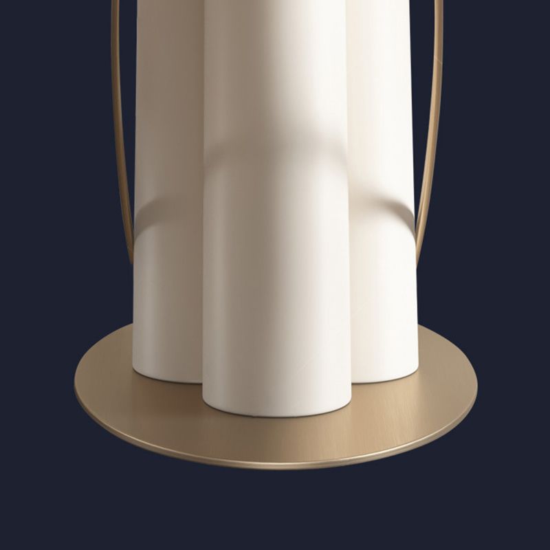 Moderne gesinterde stenen witte eetterset met rechthoekige tafel en metalen basis Home Gebruik eetset