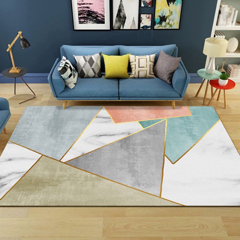 Simplicity Modern Indoor Rug Stylish Marble Print Rug Anti-Slip Backing Carpet for Home Decoration