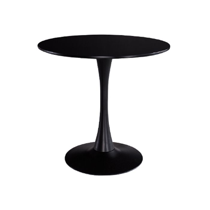 Mesa de comedor moderna de madera artificial, mesa redonda con base de pedestal de metal
