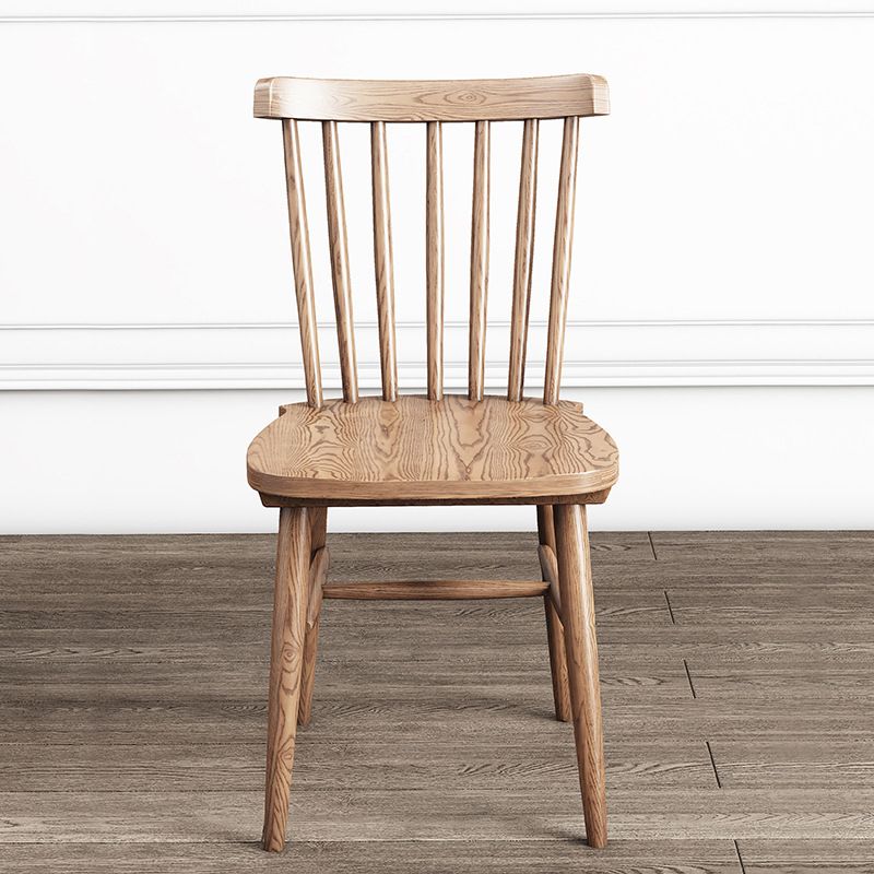 Solid Wood Side Chair Modern Slat Back Dining Chair for Home