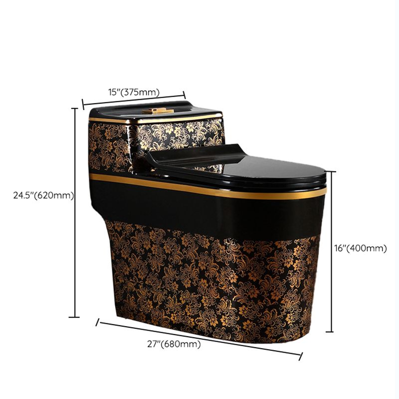 Traditional Floor Mounted Toilet All In One Porcelain Siphon Jet Flush Toilet