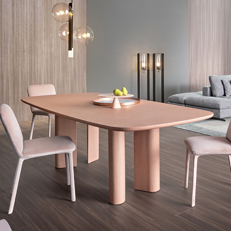 Modern Solid Wood Dining Table for restaurant Rectangle Table with Double Pedestal