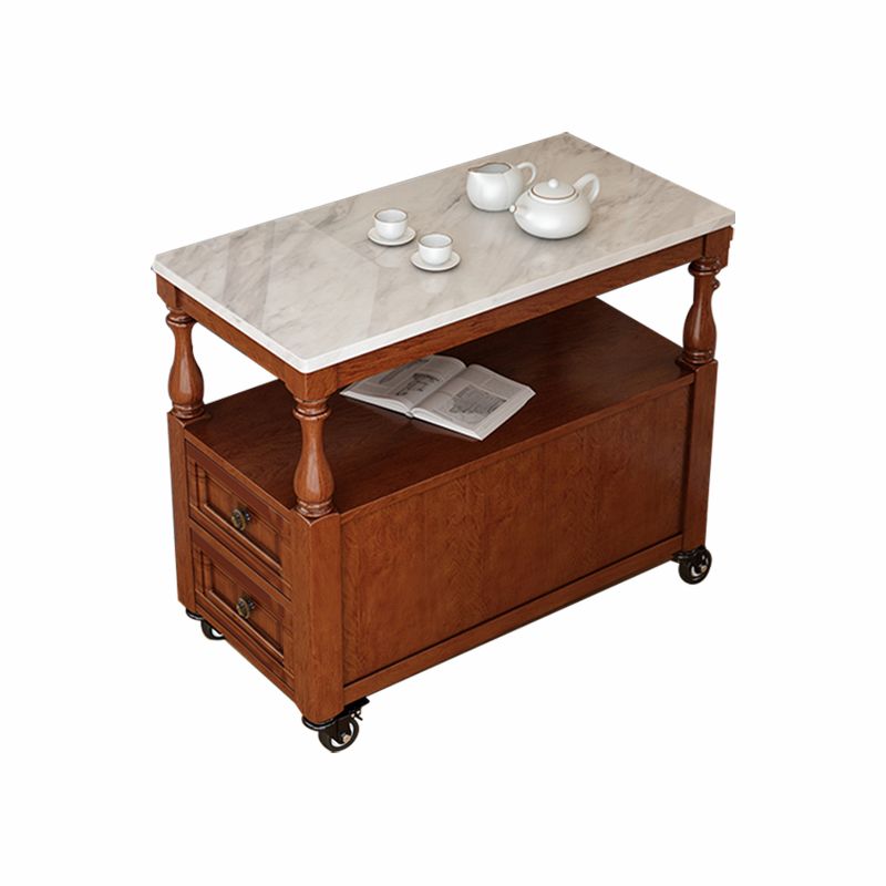 Rectangular Side Table Traditional Glossy End Table with Drawer and Shelf