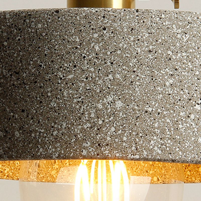 Contemporary Cement Pendant Lighting One Head Pendant Lamp for Bar Study Room