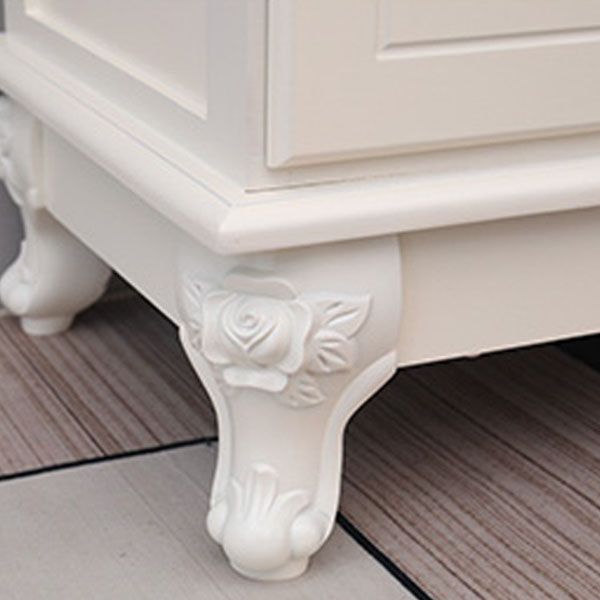Modern Style White Wooden Chest Bedside Storage Chest with Multi Drawers