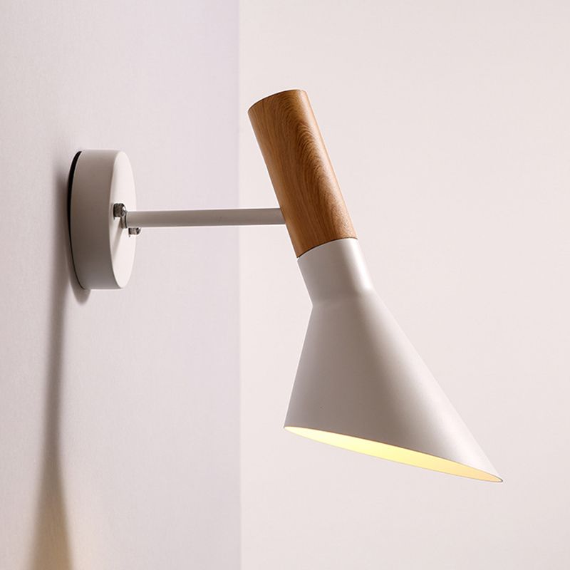 Industrial Style Hourglass Shape Wall Lamp Metal 1 Sconce Light in White/Black