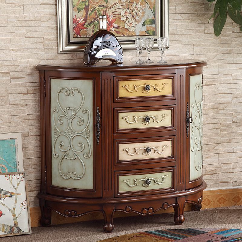 Traditional Storage Chest Manufactured Wood Dresser with 4 Drawers