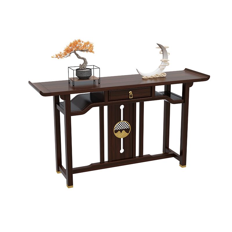 Rectangle Shape Contemporary Console Table Brown Console Sofa Table for Hall